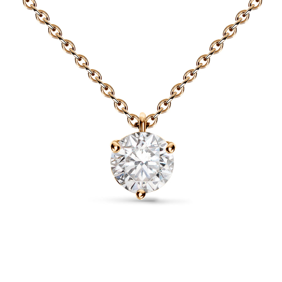 Pendentif Pur.e 1ct - Or rose 18k - diamant éthique - Loyale Paris