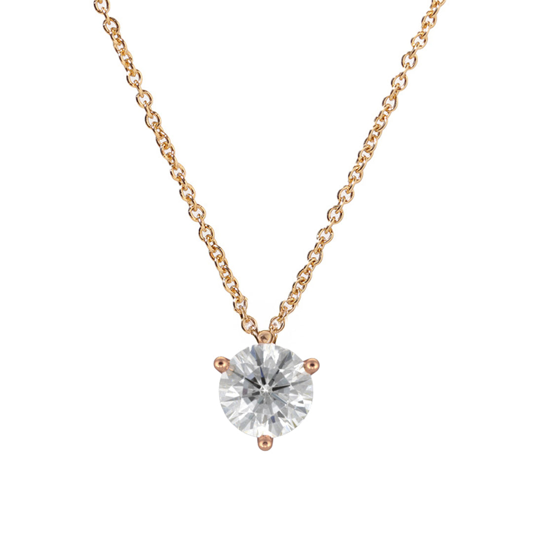 Pendentif Pur.e 1ct - Or rose 18k - diamant éthique - Loyale Paris