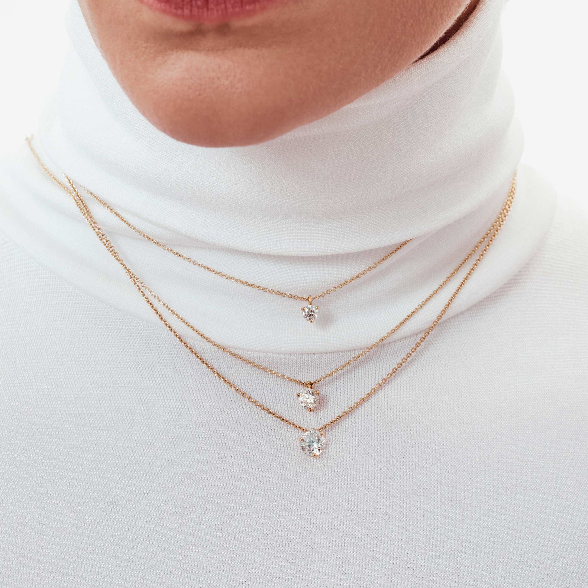 Pendentif Pur.e 1ct - Or rose 18k - diamant éthique - Loyale Paris