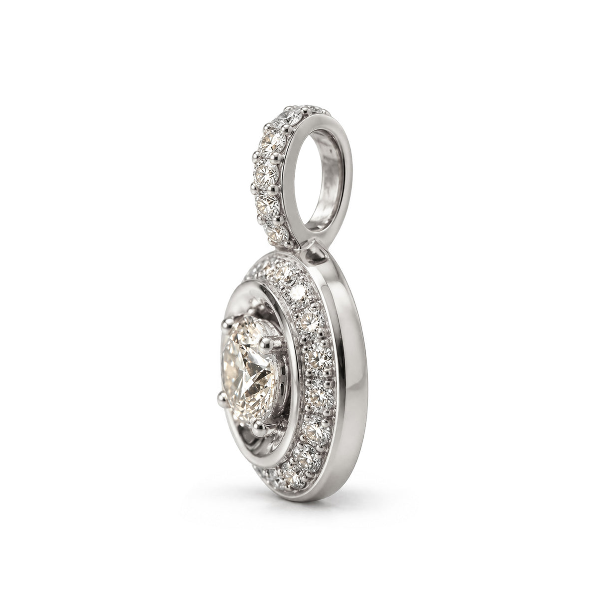 Pendentif Rayons Classic Or blanc 18k talisman Diamant ethique Loyale Paris
