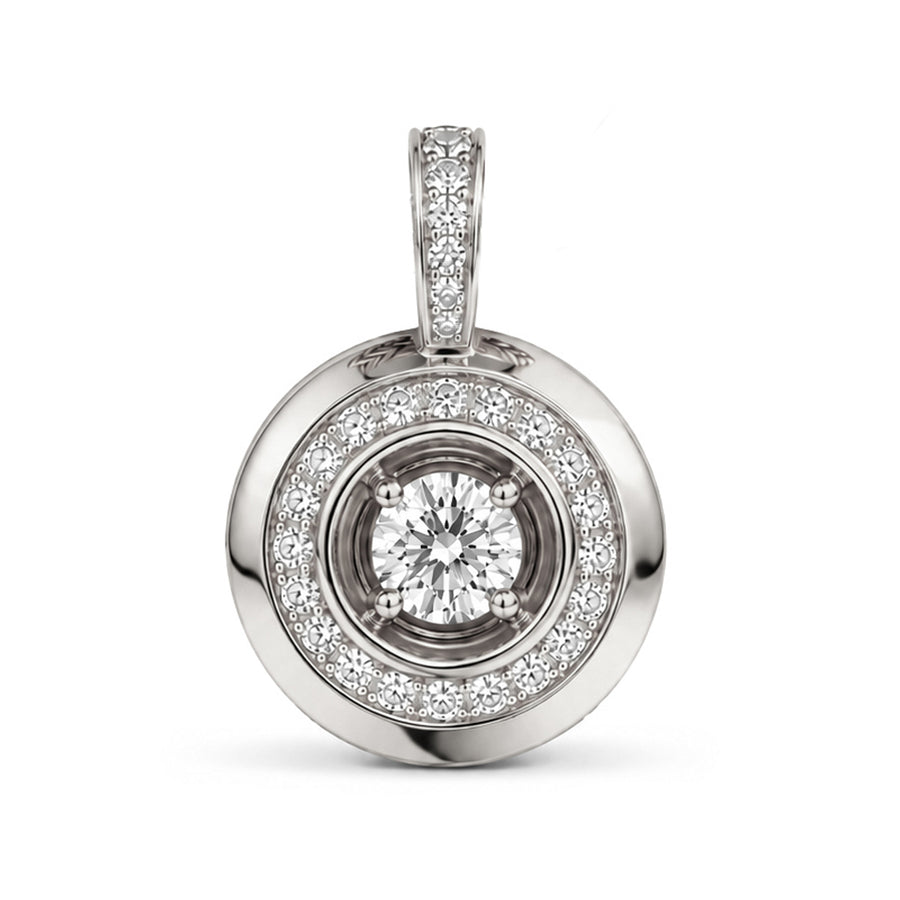 Pendentif Rayons Maxi Or blanc 18k talisman Diamant ethique Loyale Paris