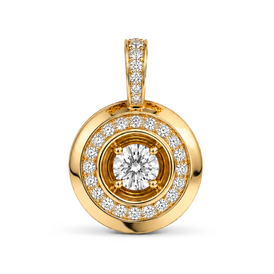 Pendentif Rayons Maxi Or jaune 18k talisman Diamant ethique Loyale Paris