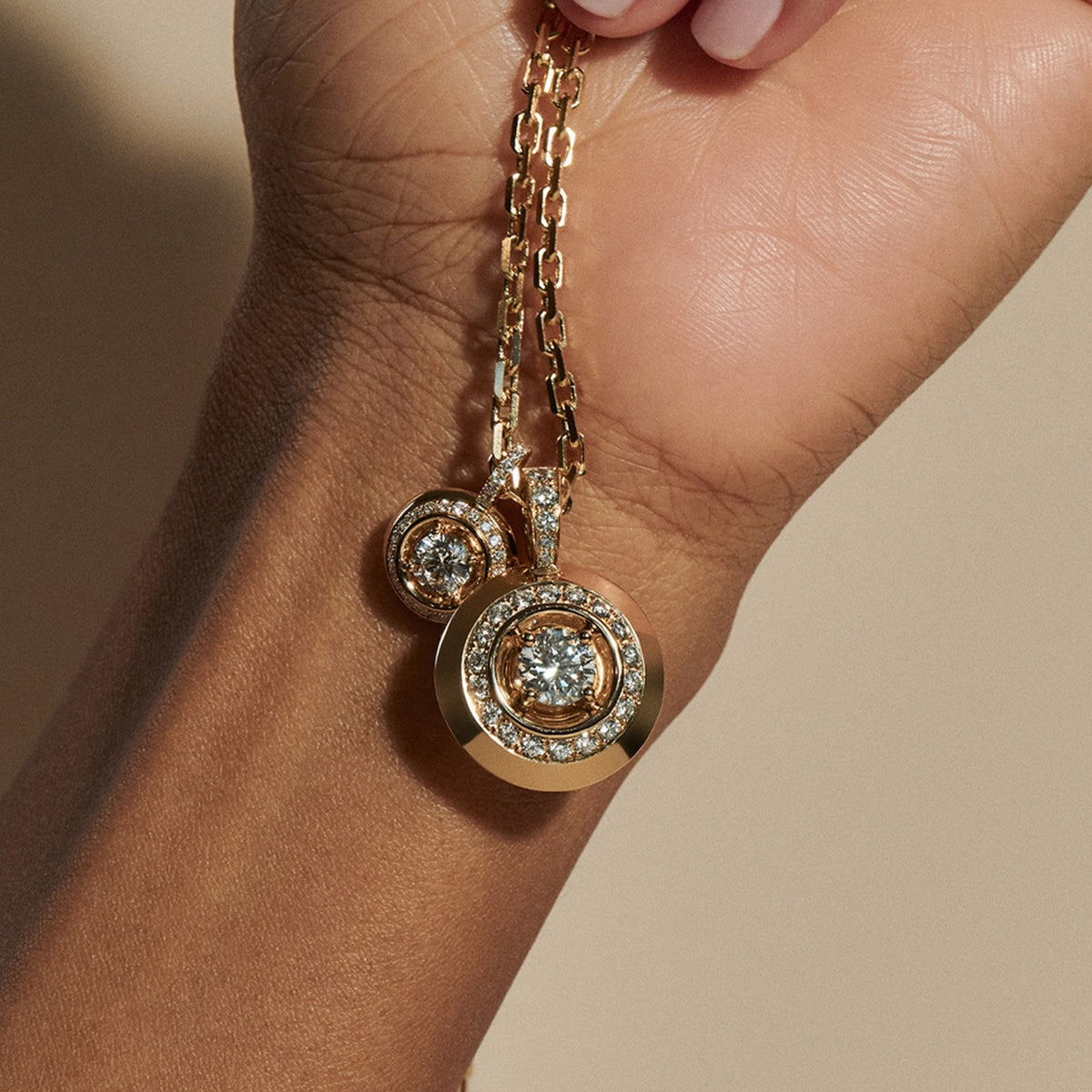 Pendentif Rayons Maxi Or jaune 18k talisman Diamant ethique Loyale Paris