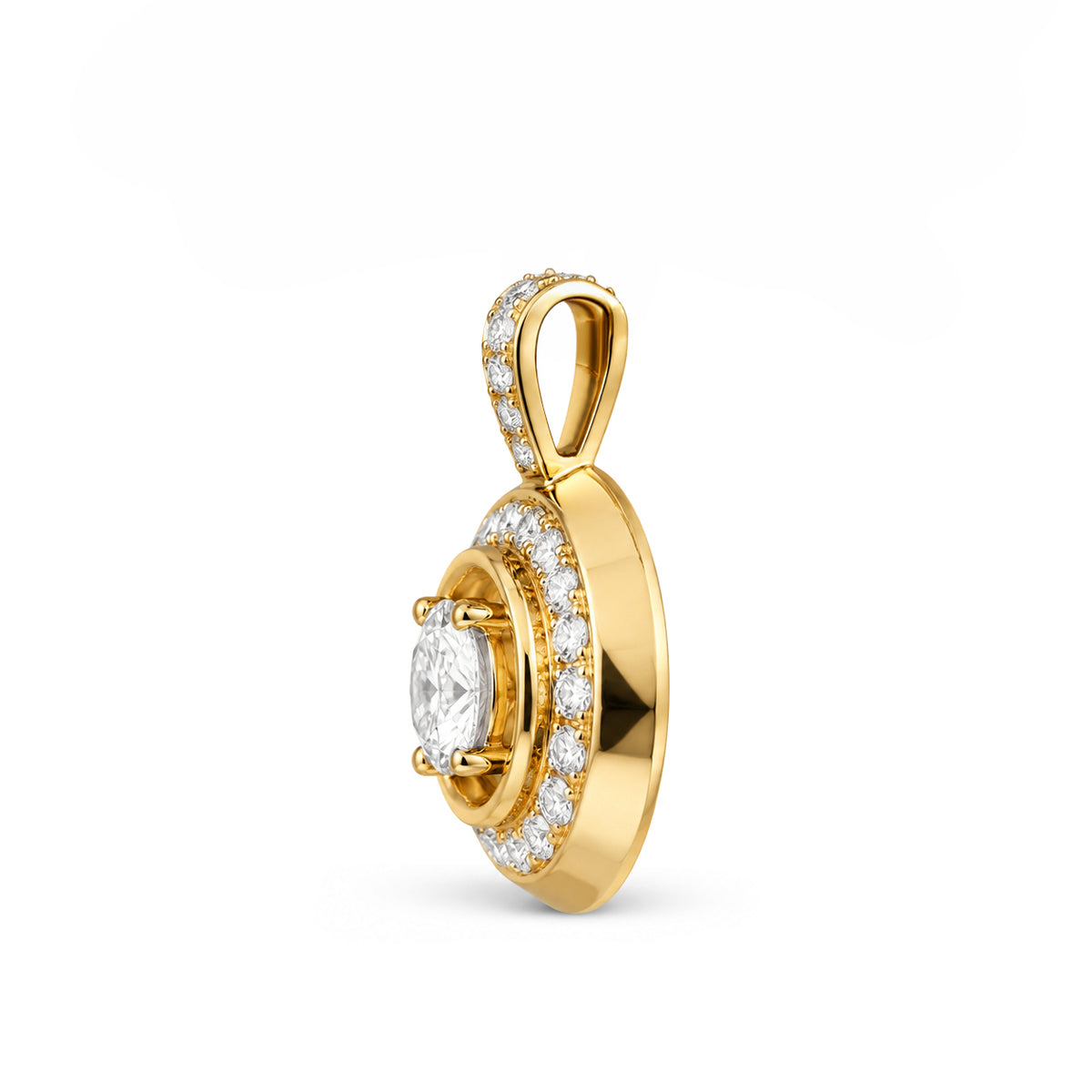 Pendentif Rayons Maxi Or jaune 18k talisman Diamant ethique Loyale Paris