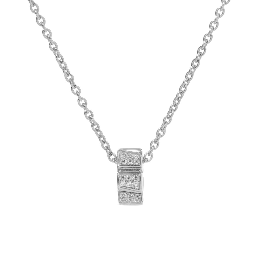 Pendentif Ride & Love pavé Small - Or blanc 18k - diamant éthique - Loyale Paris