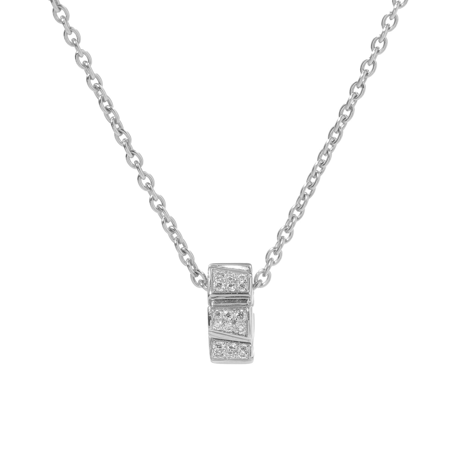 Pendentif Ride & Love pavé Small - Or blanc 18k - diamant éthique - Loyale Paris