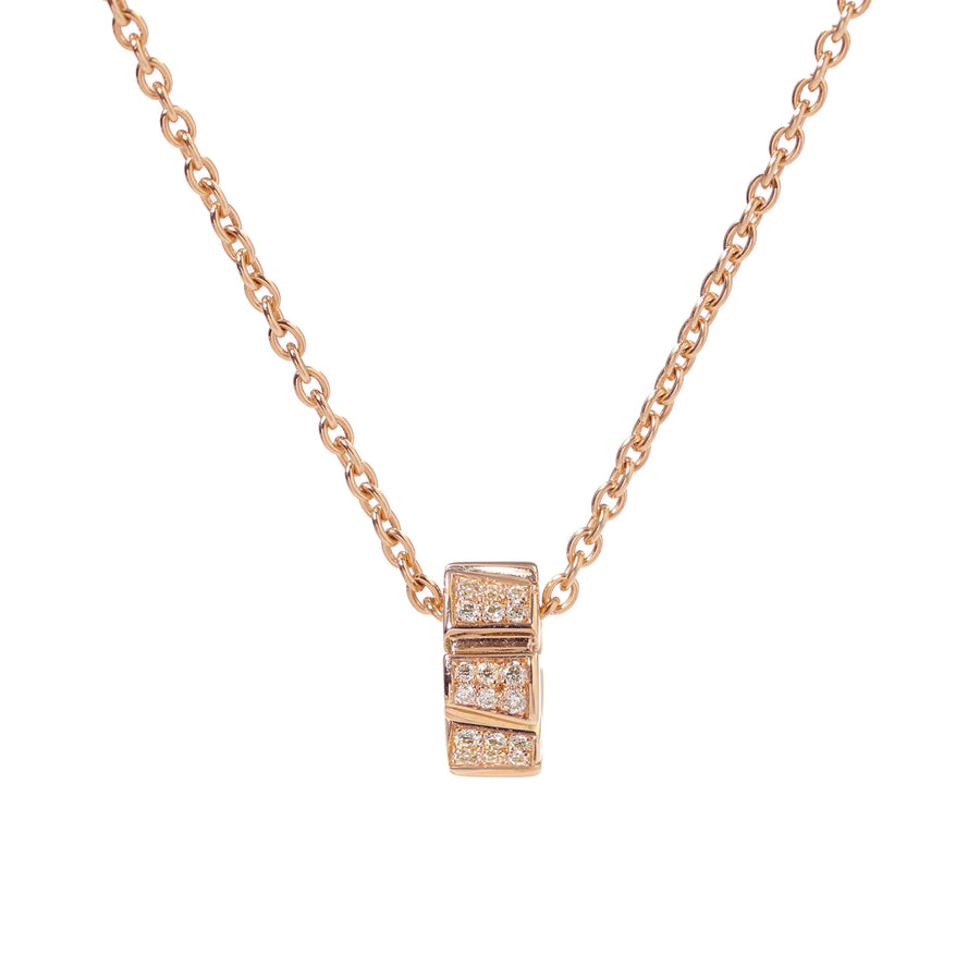 Pendentif Ride & Love pavé Small - Or rose 18k - diamant éthique - Loyale Paris