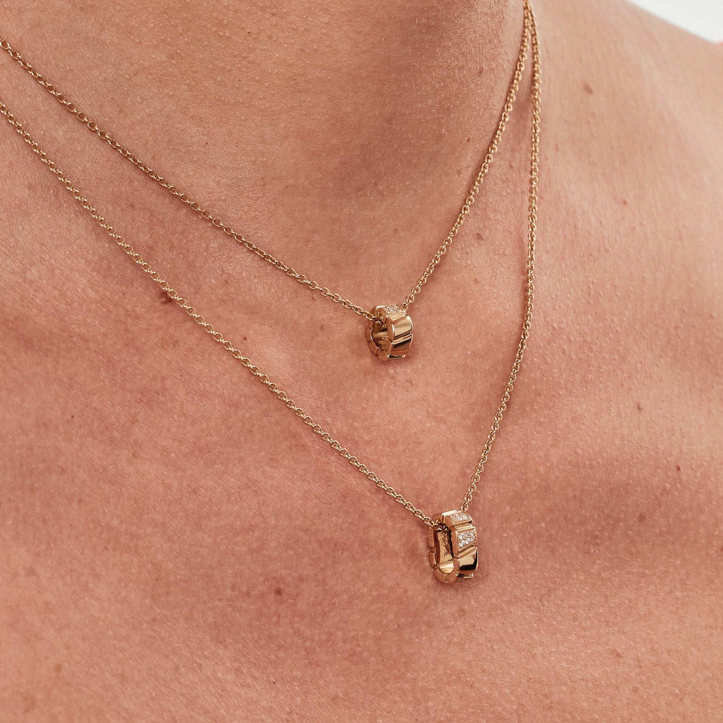 Pendentif Ride & Love pavé Small - Or rose 18k - diamant éthique - Loyale Paris