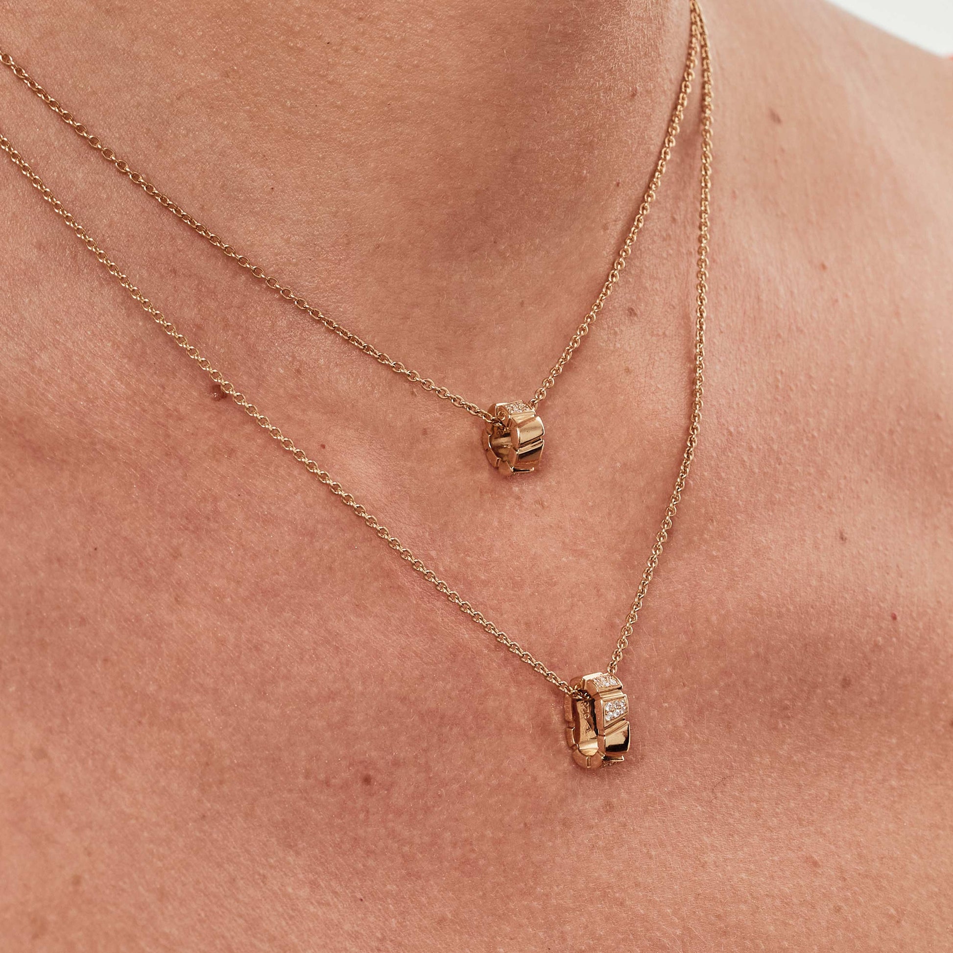 Pendentif Ride & Love pavé Small - Or rose 18k - diamant éthique - Loyale Paris