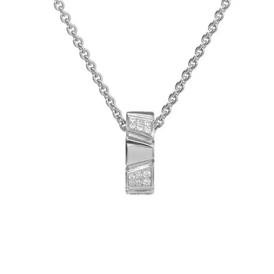 Pendentif Ride & Love semi-pavé Medium - Or blanc 18k - diamant éthique - Loyale Paris