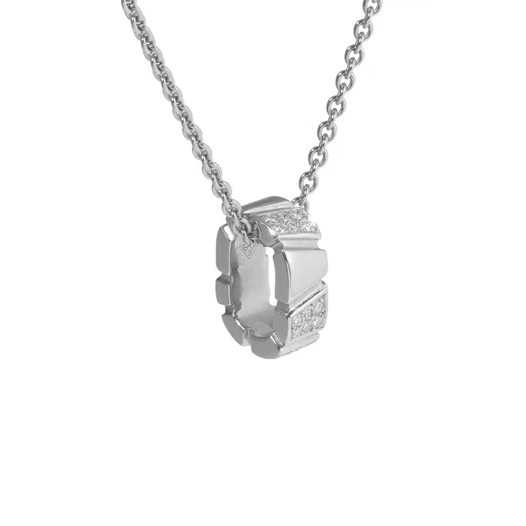 Pendentif Ride & Love semi-pavé Medium - Or blanc 18k - diamant éthique - Loyale Paris