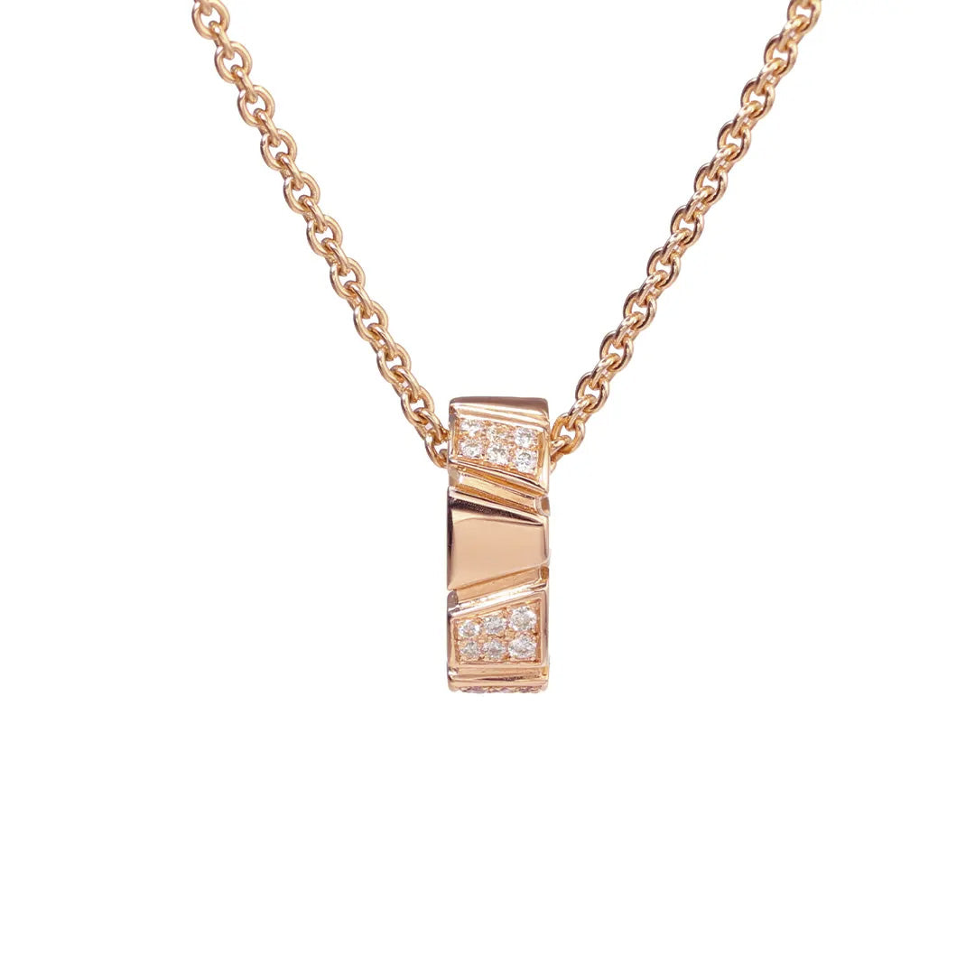 Pendentif Ride & Love semi-pavé Medium - Or rose 18k - diamant éthique - Loyale Paris