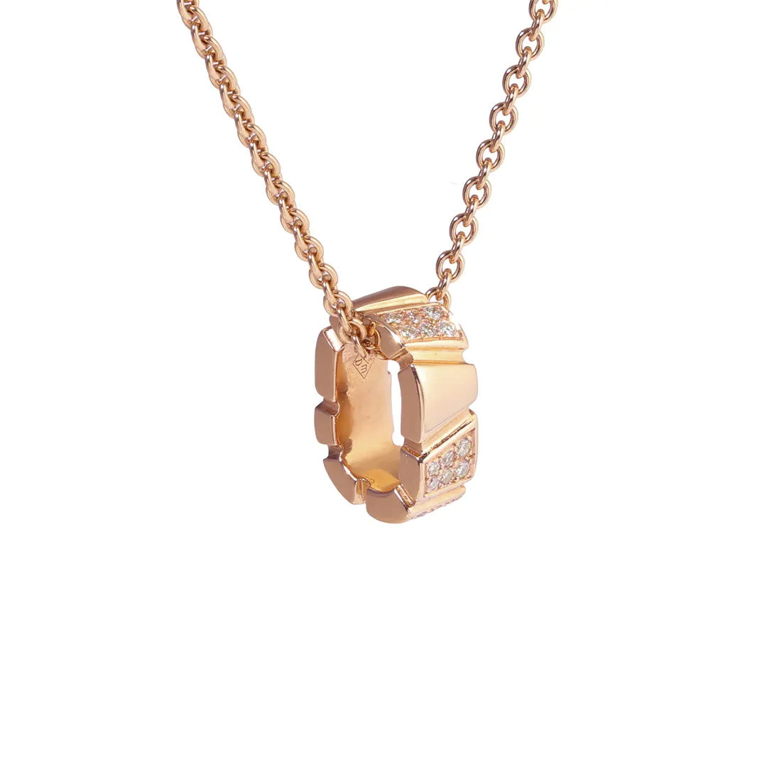 Pendentif Ride & Love semi-pavé Medium - Or rose 18k - diamant éthique - Loyale Paris