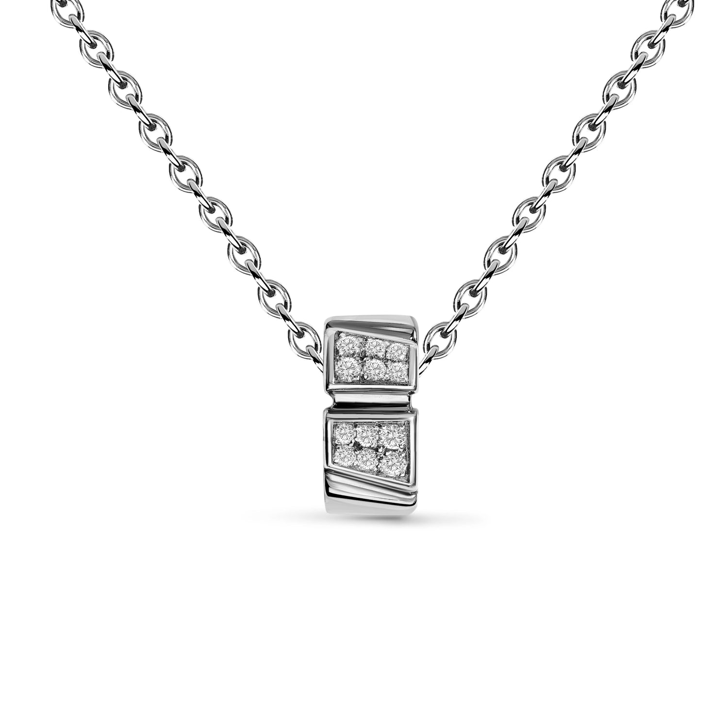 Pendentif Ride & Love semi-pavé Small - Or blanc 18k - diamant éthique - Loyale Paris