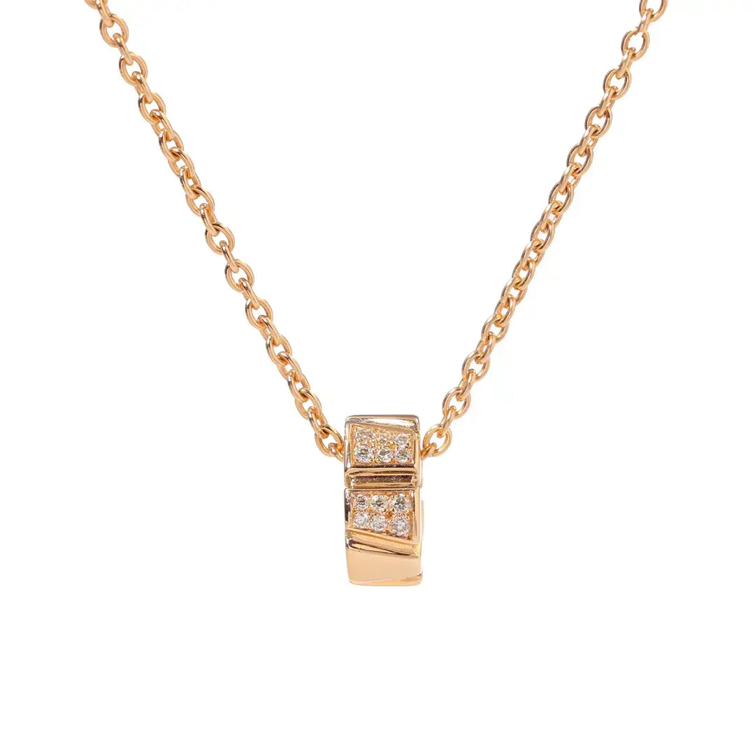 Pendentif Ride & Love semi-pavé Small - Or rose 18k - diamant éthique - Loyale Paris