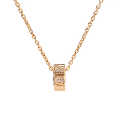 Pendentif Ride & Love semi-pavé Small - Or rose 18k - diamant éthique - Loyale Paris