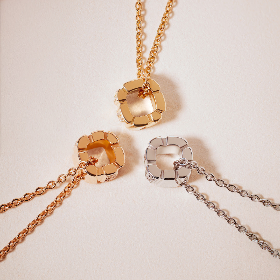 Pendentif Ride & Love semi-pavé Small - Or rose 18k - diamant éthique - Loyale Paris