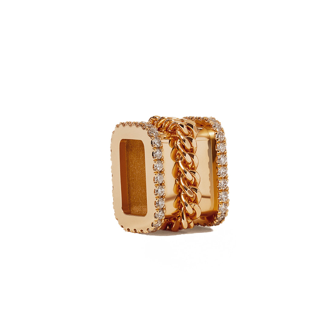 Pendentif Trait d'Union - Or jaune 18k - diamant éthique - Loyale Paris