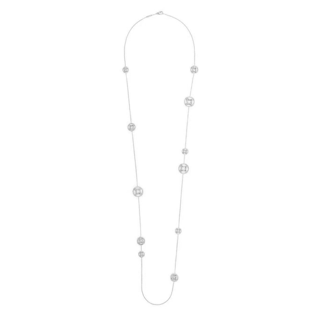 Sautoir Perpétuel.le semi-pavé - Or blanc 18k - diamant éthique - Loyale Paris