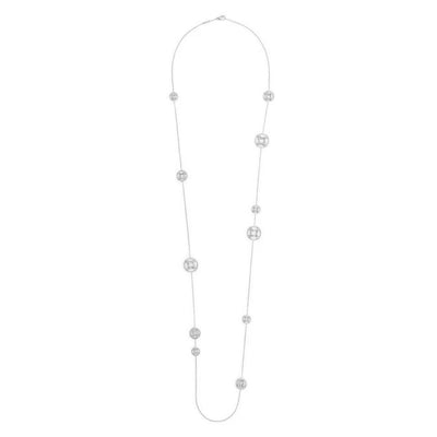 Sautoir Perpétuel.le semi-pavé - Or blanc 18k - diamant éthique - Loyale Paris