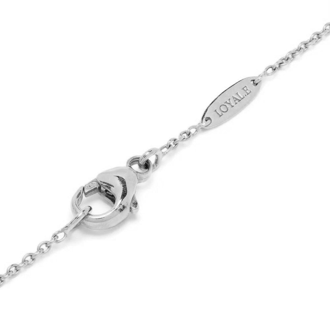 Sautoir Perpétuel.le semi-pavé - Or blanc 18k - diamant éthique - Loyale Paris