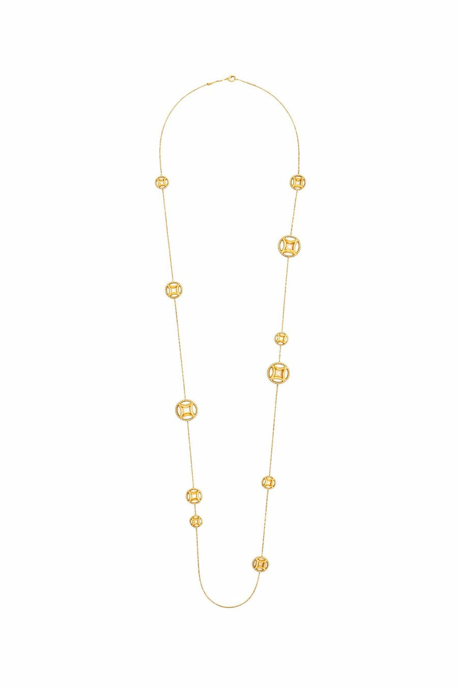 Sautoir Perpétuel.le semi-pavé - Or jaune 18k - diamant éthique - Loyale Paris