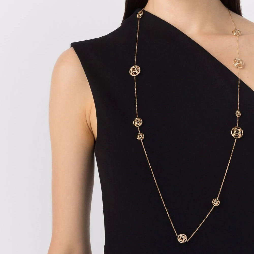 Sautoir Perpétuel.le semi-pavé - Or jaune 18k - diamant éthique - Loyale Paris