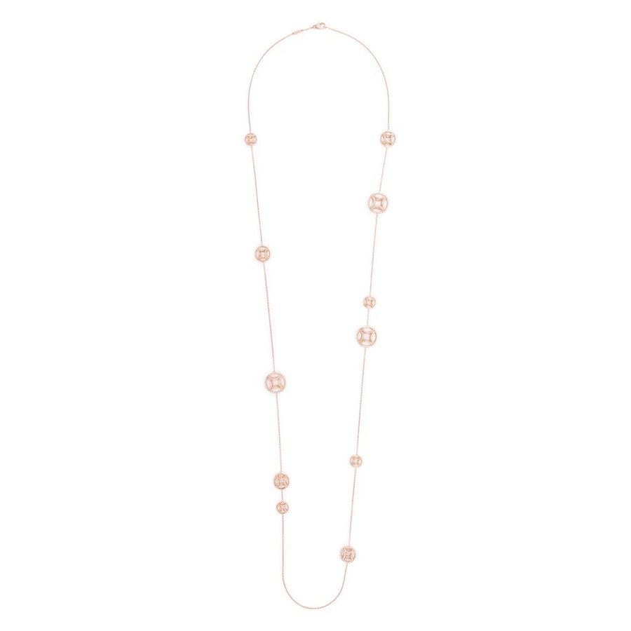 Sautoir Perpétuel.le semi-pavé - Or rose 18k - diamant éthique - Loyale Paris