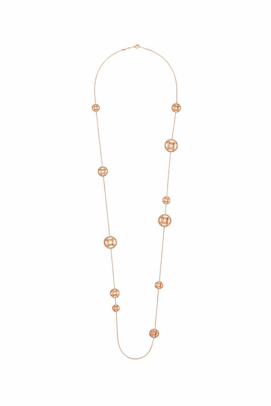Sautoir Perpétuel.le semi-pavé - Or rose 18k - diamant éthique - Loyale Paris