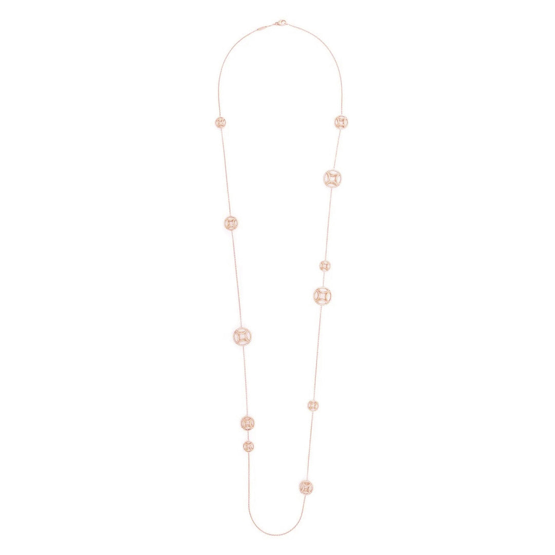 Sautoir Perpétuel.le semi-pavé - Or rose 18k - diamant éthique - Loyale Paris