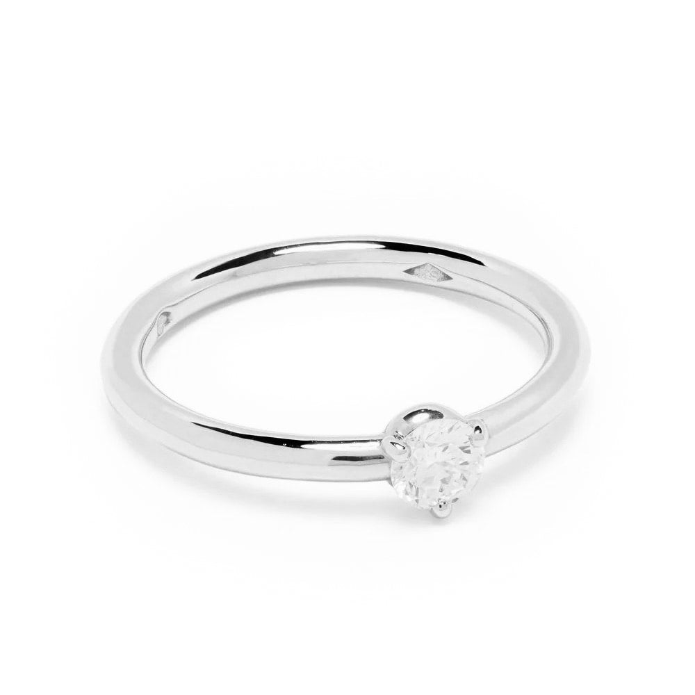 Solitaire Absolu.e 0.25ct - Or blanc 18k - diamant éthique - Loyale Paris