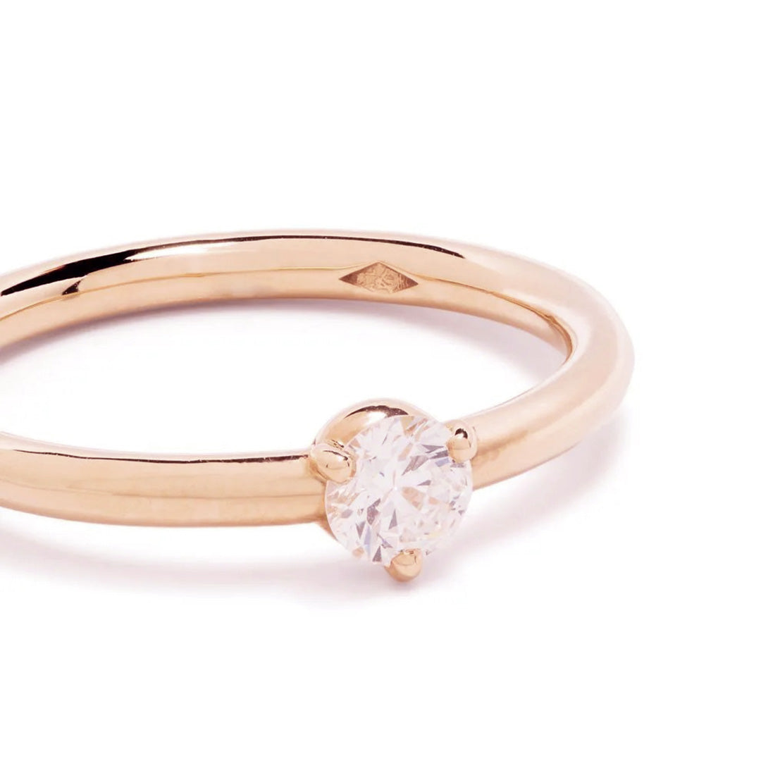 Solitaire Absolu.e 0.25ct - Or rose 18k - diamant éthique - Loyale Paris