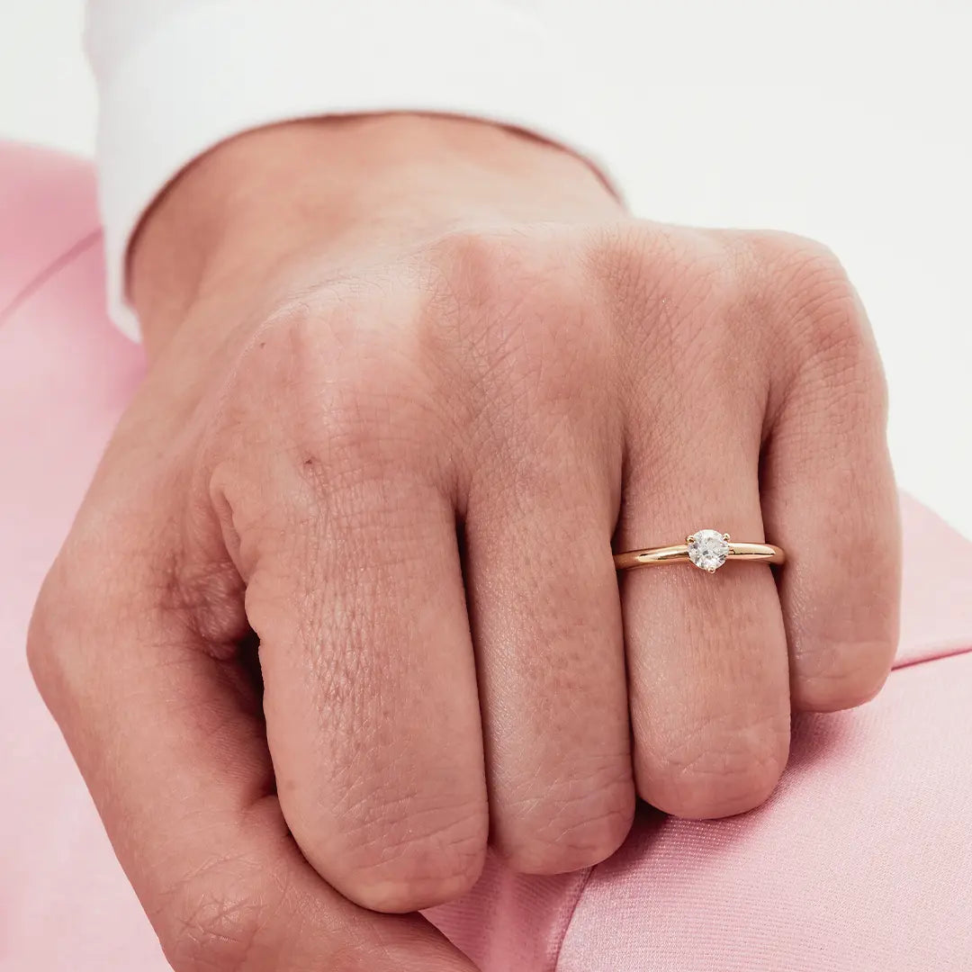 Solitaire Absolu.e 0.25ct - Or rose 18k - diamant éthique - Loyale Paris