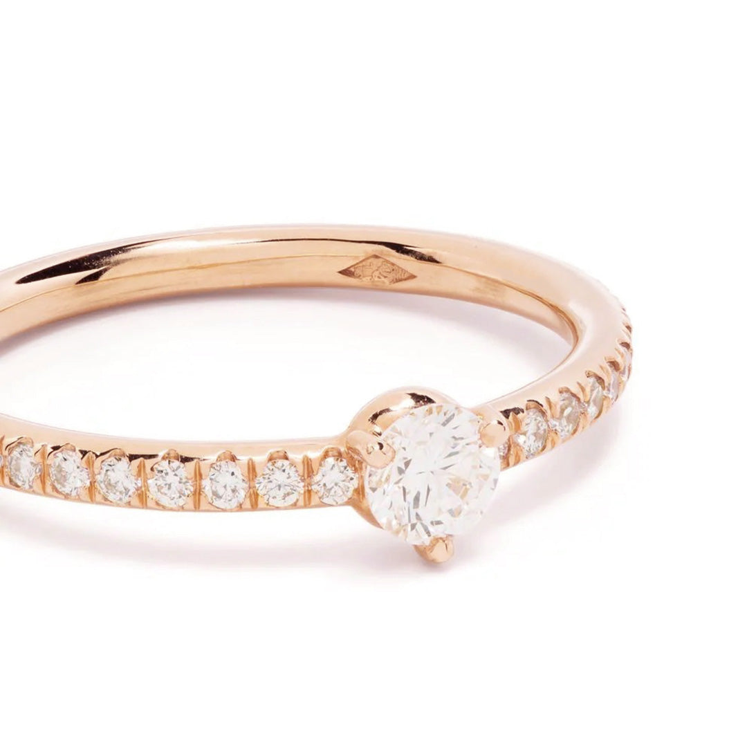 Solitaire Absolu.e 0.25ct pavé - Or rose 18k - diamant éthique - Loyale Paris