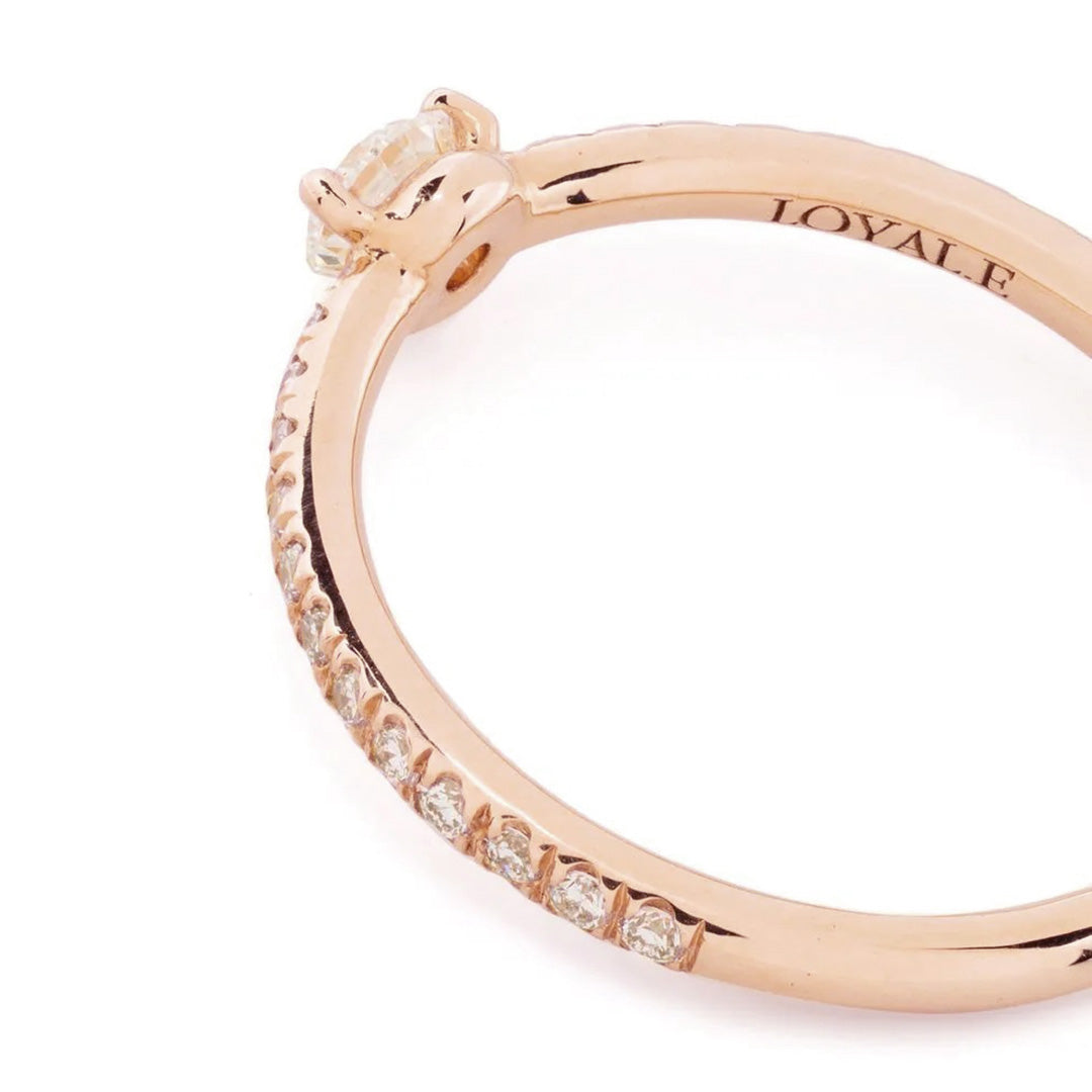 Solitaire Absolu.e 0.25ct pavé - Or rose 18k - diamant éthique - Loyale Paris