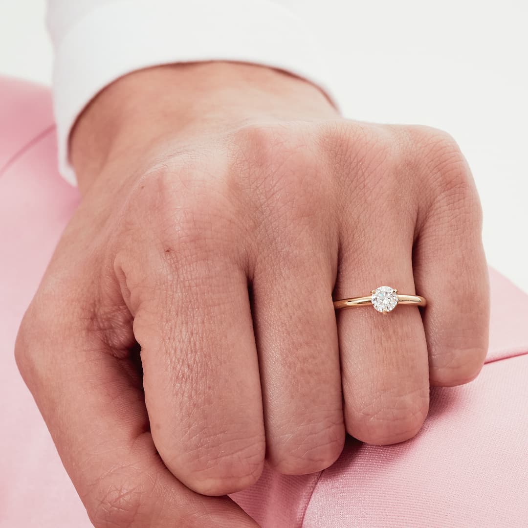 Solitaire Absolu.e 0.5ct - Or rose 18k - diamant éthique - Loyale Paris