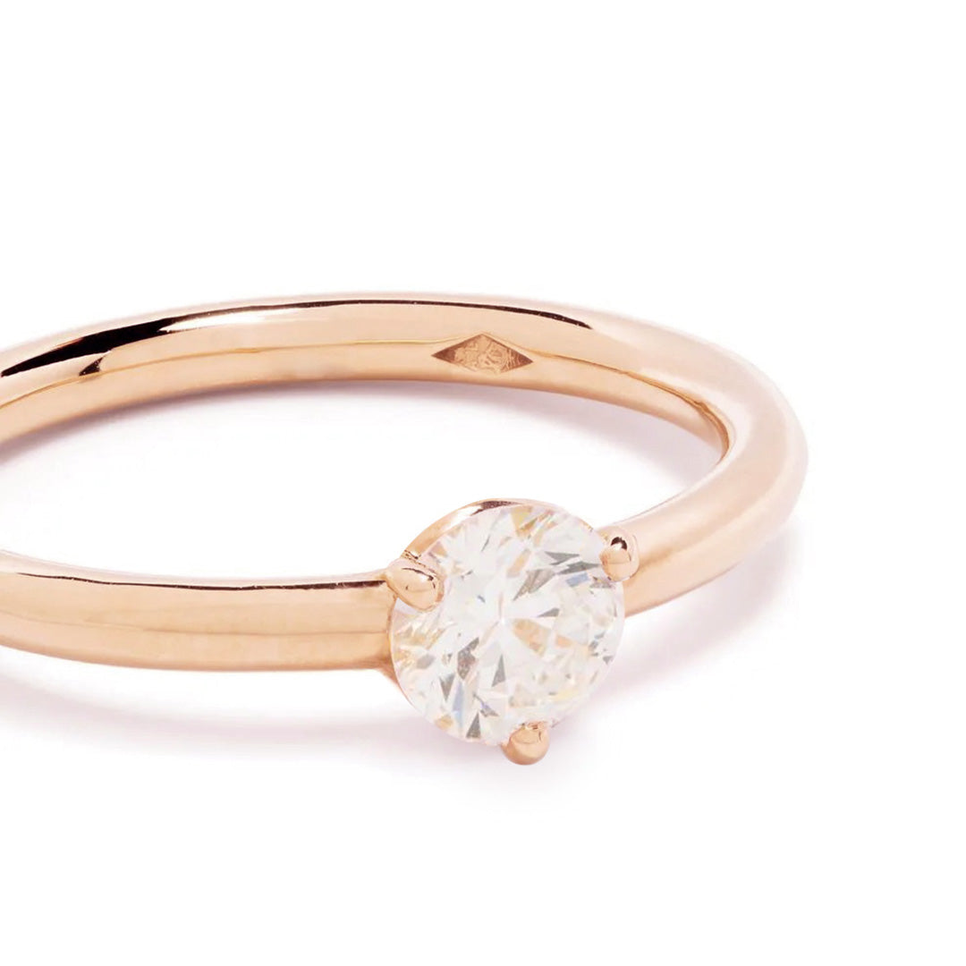 Solitaire Absolu.e 0.5ct - Or rose 18k - diamant éthique - Loyale Paris