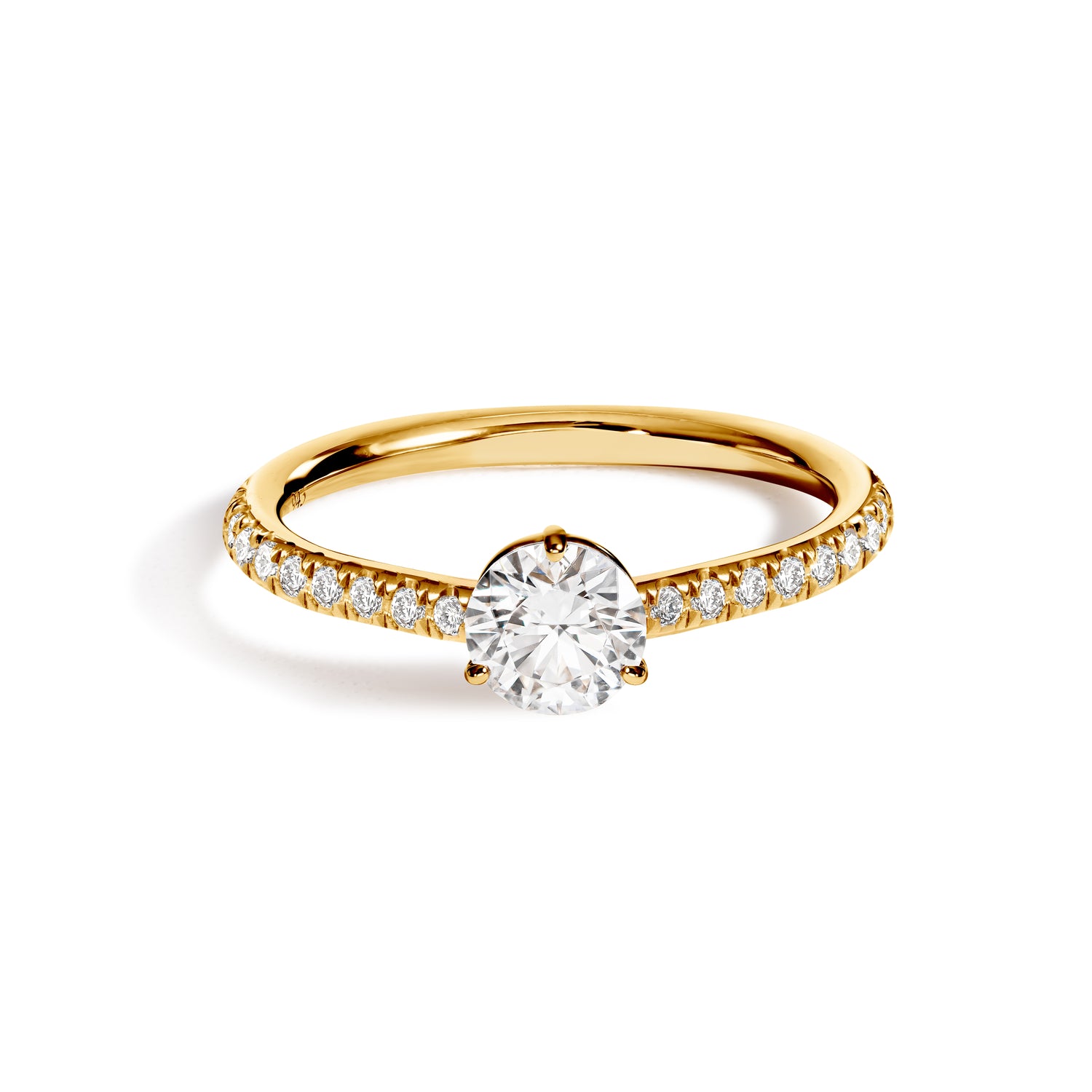 Solitaire Absolu.e 0.5ct pavé - Or jaune 18k - diamant éthique - Loyale Paris