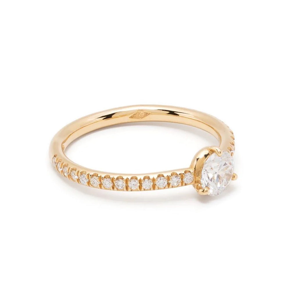 Solitaire Absolu.e 0.5ct pavé - Or jaune 18k - diamant éthique - Loyale Paris