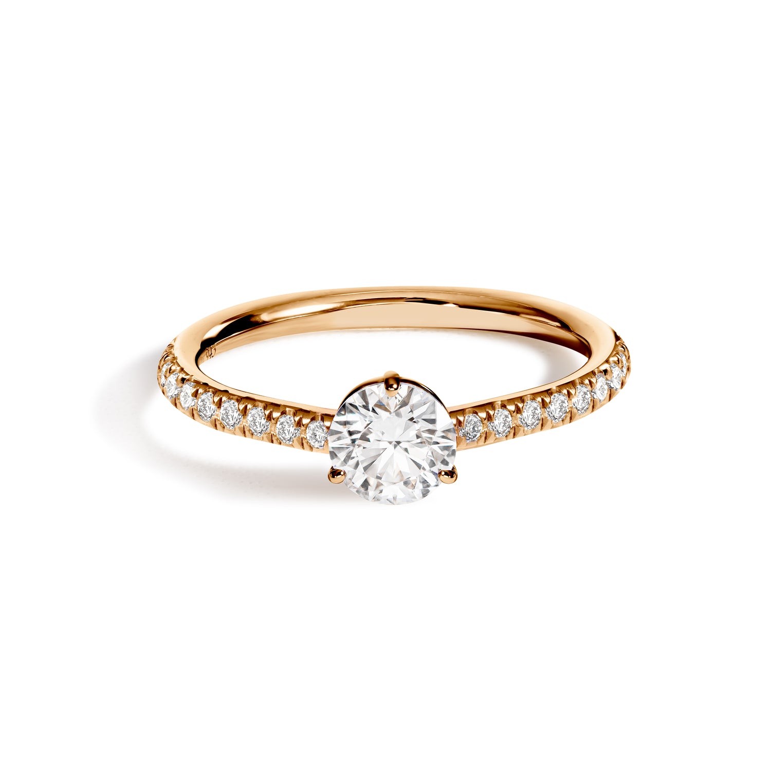 Solitaire Absolu.e 0.5ct pavé - Or rose 18k - diamant éthique - Loyale Paris