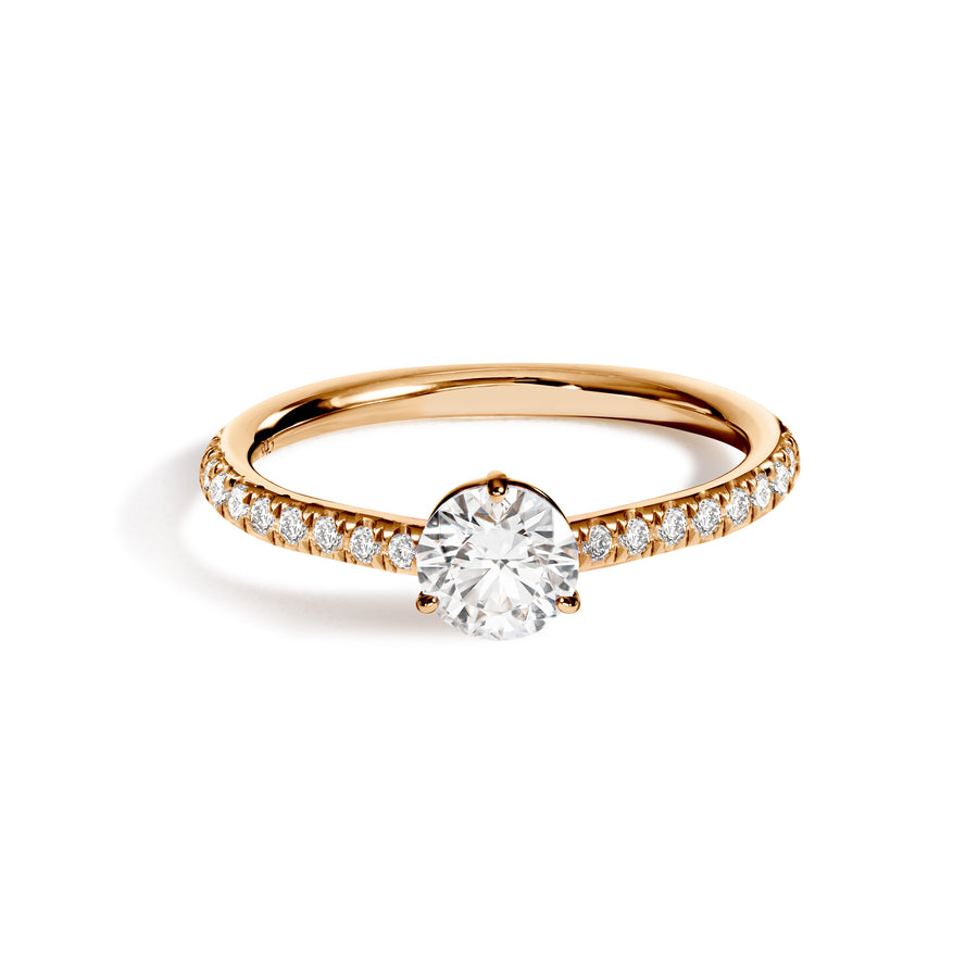 Solitaire Absolu.e 0.5ct pavé - Or rose 18k - diamant éthique - Loyale Paris