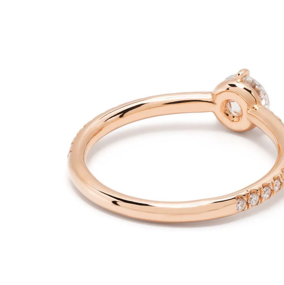 Solitaire Absolu.e 0.5ct pavé - Or rose 18k - diamant éthique - Loyale Paris
