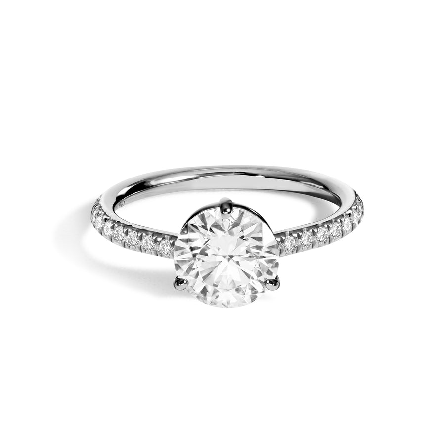 Solitaire Absolu.e 1.5ct pavé - Or blanc 18k - diamant éthique - Loyale Paris
