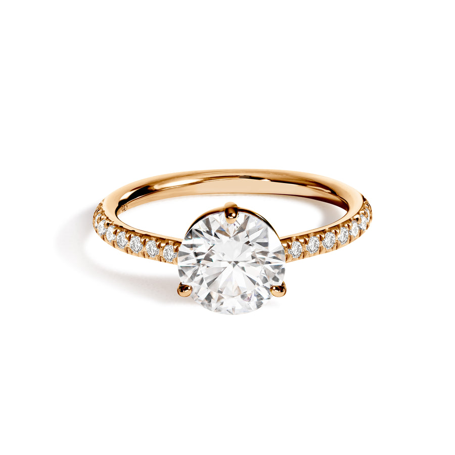 Solitaire Absolu.e 1.5ct pavé - Or rose 18k - diamant éthique - Loyale Paris