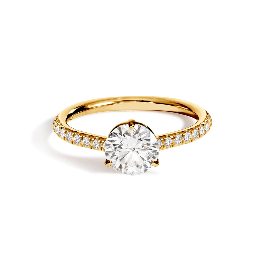 Solitaire Absolu.e 1ct pavé - Or jaune 18k - diamant éthique - Loyale Paris