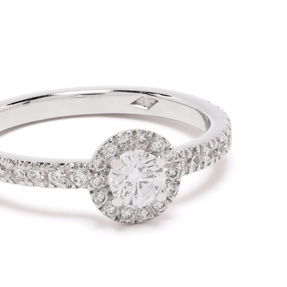 Solitaire Absolu.e Couronne 0.25ct pavé - Or blanc 18k - diamant éthique - Loyale Paris