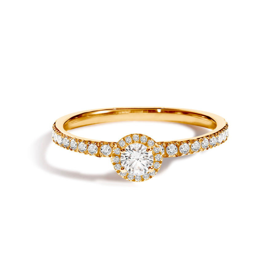 Solitaire Absolu.e Couronne 0.25ct pavé - Or jaune 18k - diamant éthique - Loyale Paris