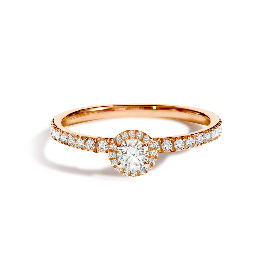 Solitaire Absolu.e Couronne 0.25ct pavé - Or rose 18k - diamant éthique - Loyale Paris