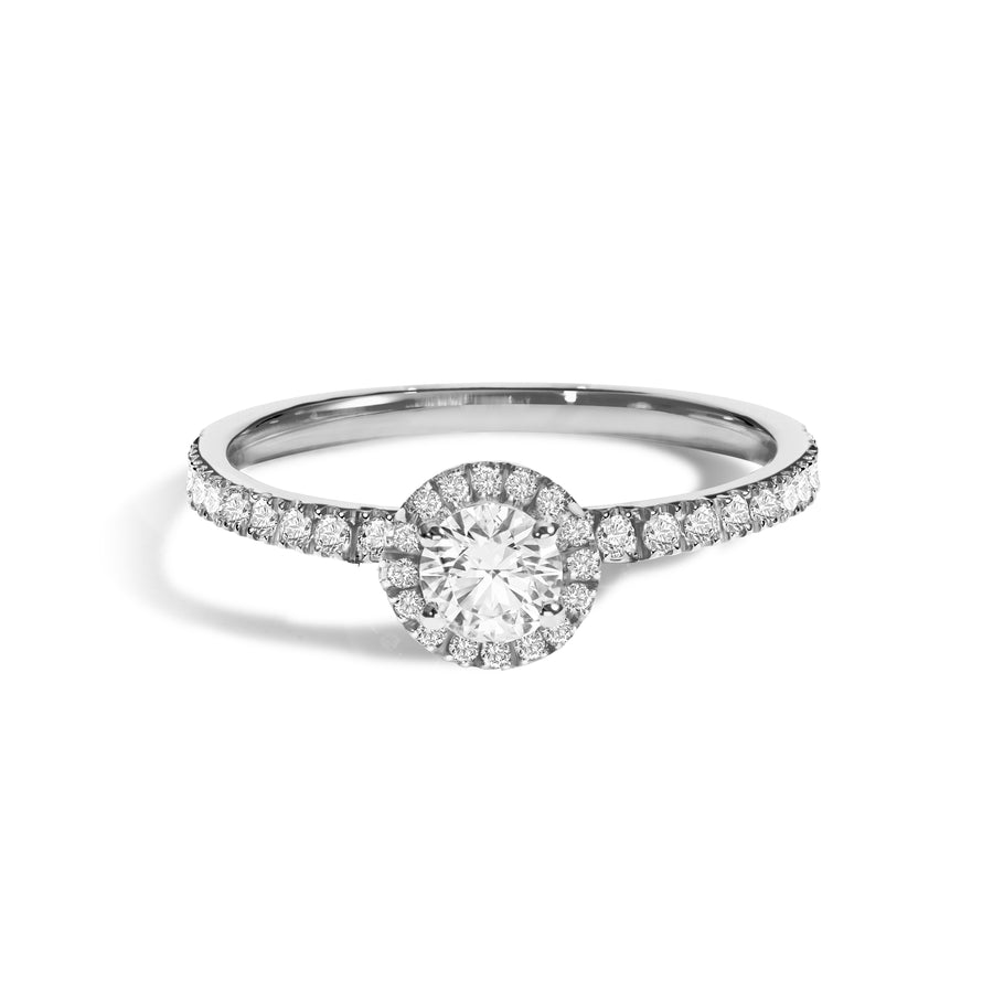 Solitaire Absolu.e Couronne 0.5ct pavé - Or blanc 18k - diamant ethique - Loyale Paris - 1