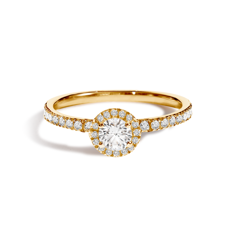 Solitaire Absolu.e Couronne 0.5ct pavé - Or jaune 18k - diamant ethique - Loyale Paris - 1